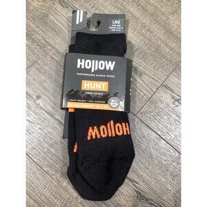 Hollow Performance Alpaca Socks Hunt Crew Black Orange Large LRG cold weather